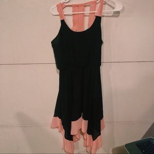 Beautiful Pink Black Dress Asymmetrical
